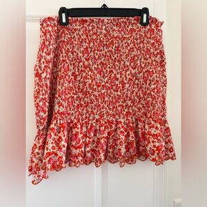 Vero Moda Red Floral Skirt